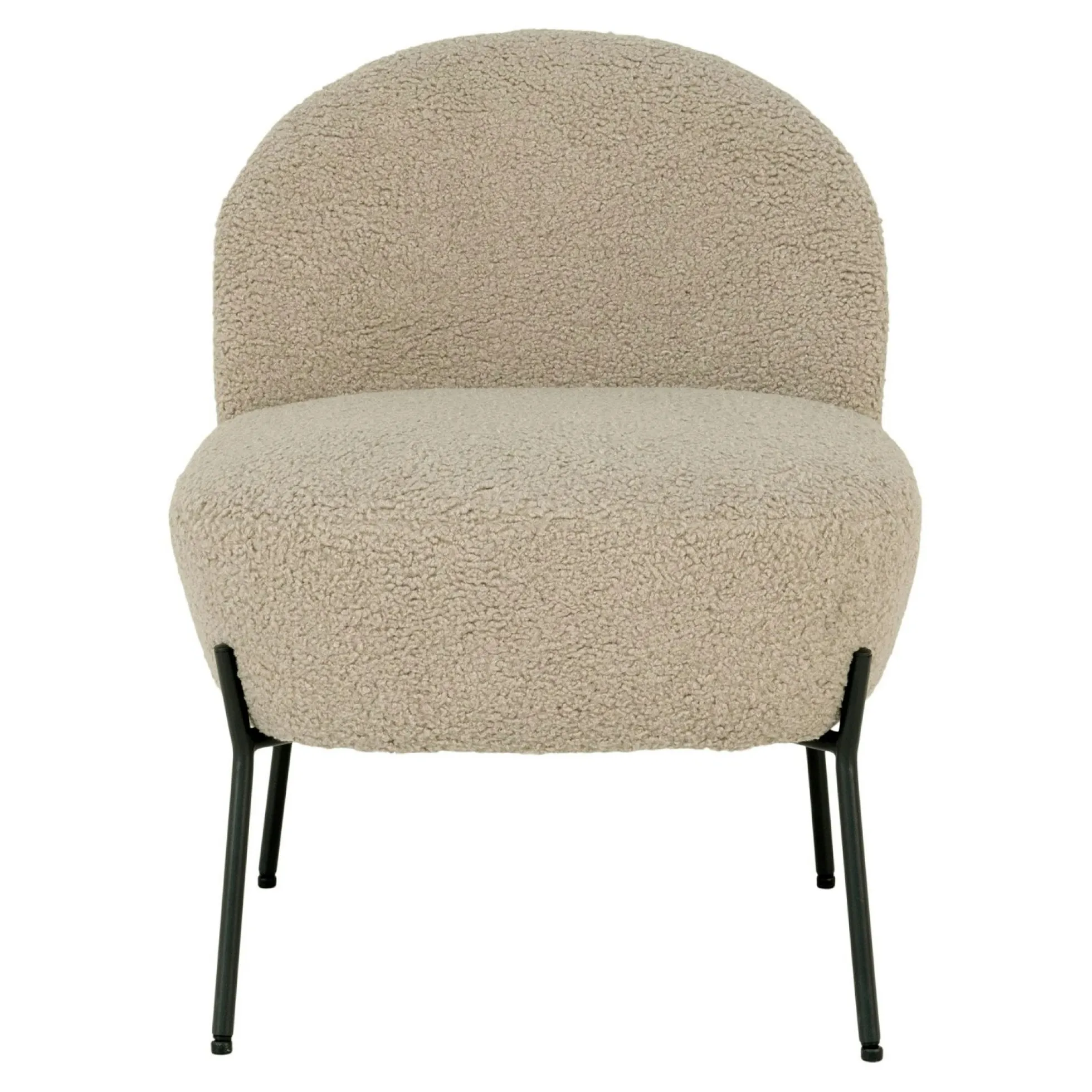Fauteuil de salon en bouclette gris brun design organique BERLIN