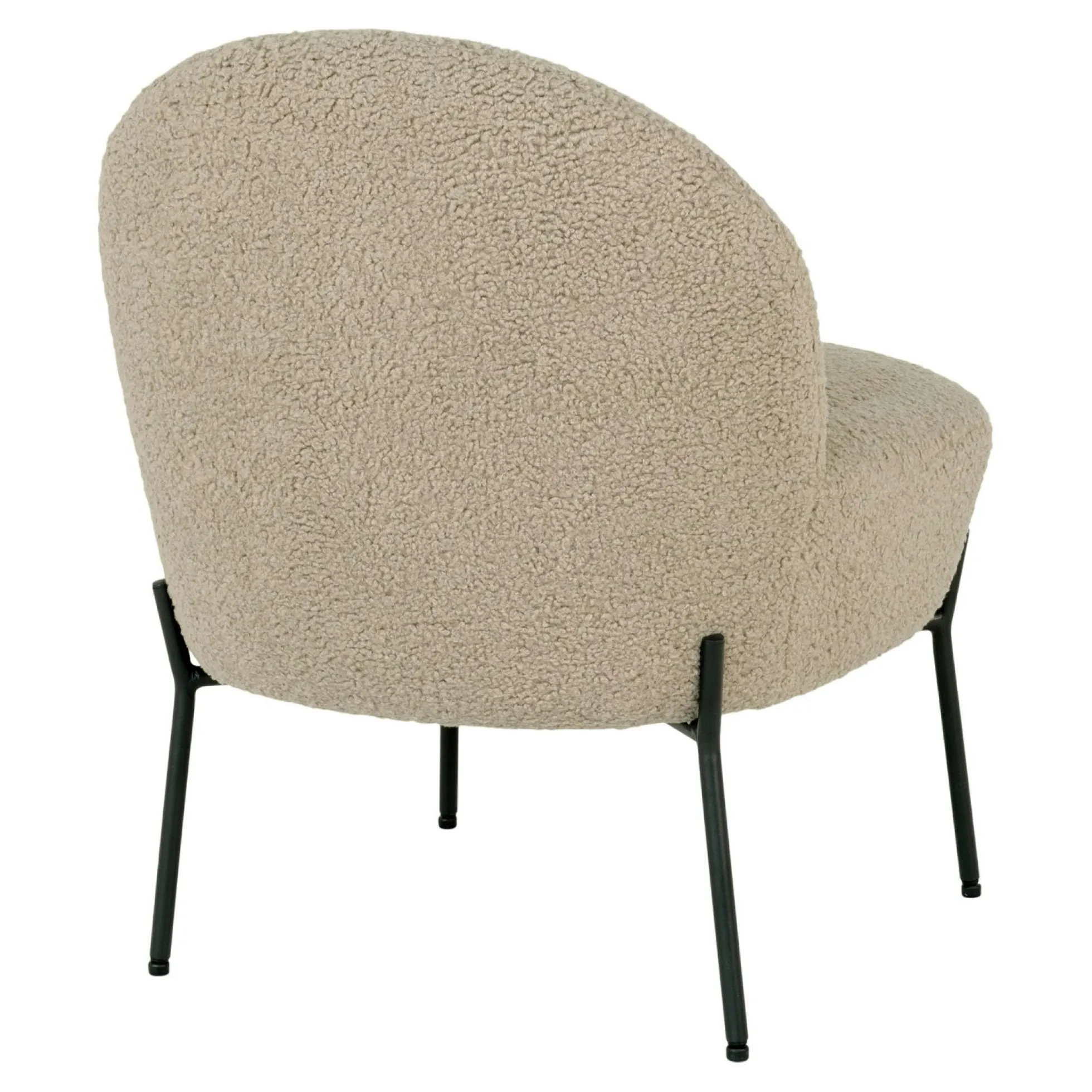 Fauteuil de salon en bouclette gris brun design organique BERLIN
