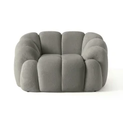 Fauteuil de salon gris design arrondi ONDA