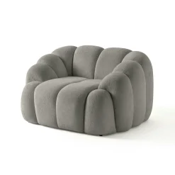 Fauteuil de salon gris design arrondi ONDA