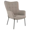 Fauteuil de salon gris pierre avec repose-pieds BERLIN