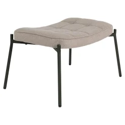 Fauteuil de salon gris pierre avec repose-pieds BERLIN