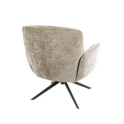 Fauteuil de salon pivotant tissu chenille sable ASCOLI