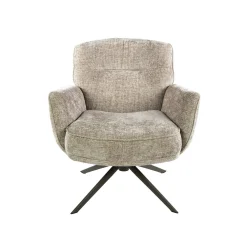 Fauteuil de salon pivotant tissu chenille sable ASCOLI