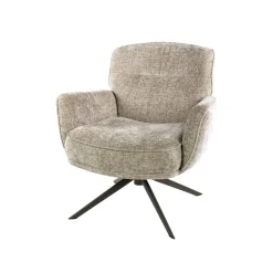 Fauteuil de salon pivotant tissu chenille sable ASCOLI