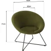 Fauteuil de salon rond velours vert olive TIM