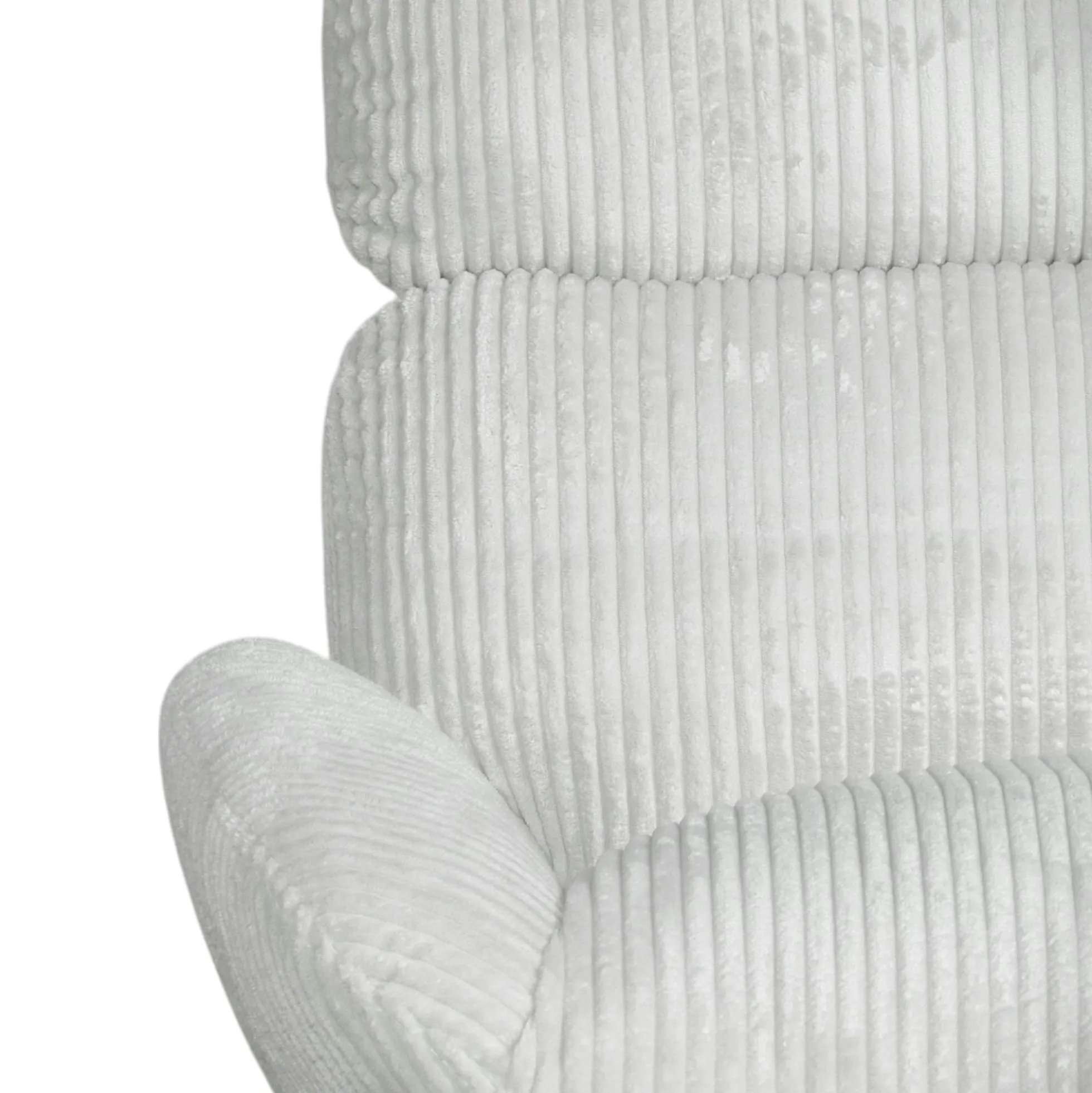 Fauteuil de salon rotatif tissu côtelé blanc IENA