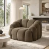 Fauteuil de salon taupe design arrondi ONDA