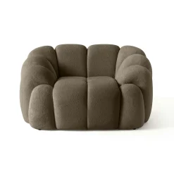 Fauteuil de salon taupe design arrondi ONDA