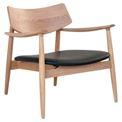 Fauteuil design en chêne avec assise noire BERLIN