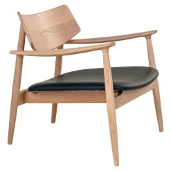 Fauteuil design en chêne avec assise noire BERLIN