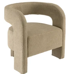 Fauteuil design en tissu beige CASTILLE