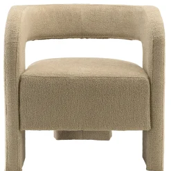 Fauteuil design en tissu beige CASTILLE