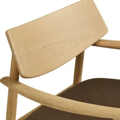 Fauteuil design scandinave chêne clair avec repose-pieds ROTTERDAM