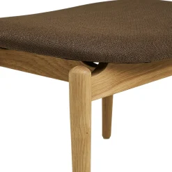 Fauteuil design scandinave chêne clair avec repose-pieds ROTTERDAM