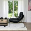 Fauteuil design tissu anthracite et métal EPIKA