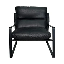 Fauteuil design tissu anthracite et métal EPIKA