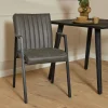 Fauteuil de table anthracite à bandes (lot de 2) CORTINA