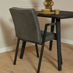Fauteuil de table anthracite à bandes (lot de 2) CORTINA