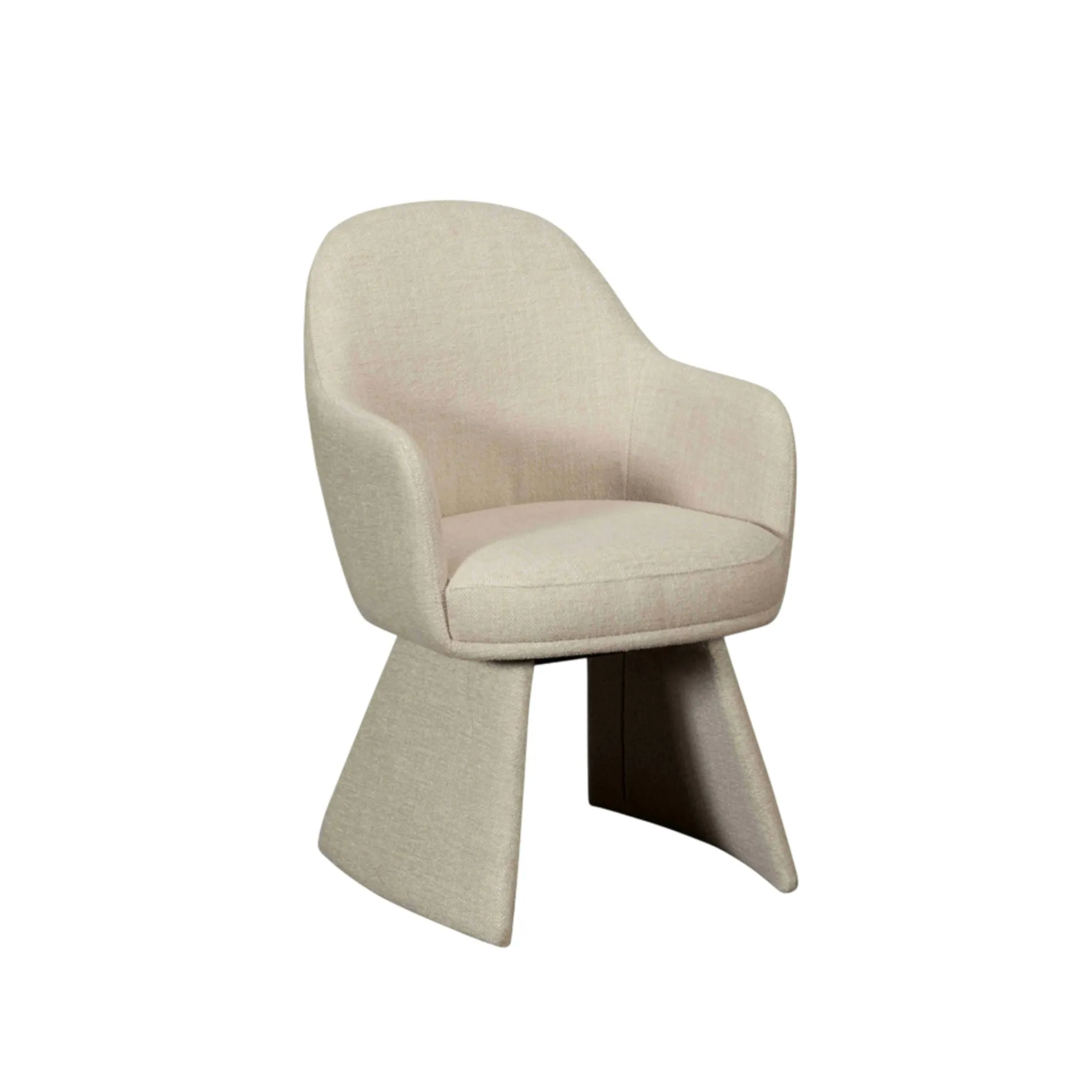 Fauteuil de table beige à assise rembourrée (lot de 2) TREVI