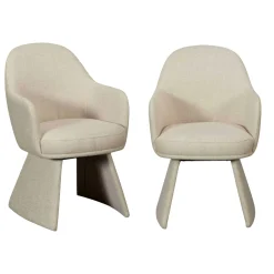 Fauteuil de table beige à assise rembourrée (lot de 2) TREVI
