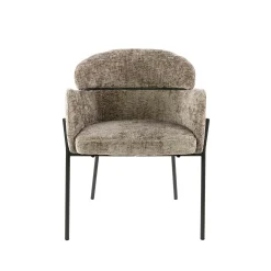Fauteuil de table beige chaud dossier rond (lot de 2) GALWAY