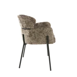 Fauteuil de table beige chaud dossier rond (lot de 2) GALWAY