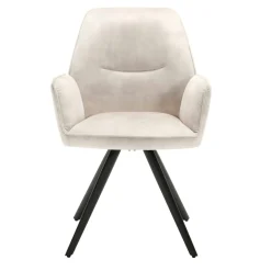 Fauteuil de table beige clair moderne (lot de 2) CORTINA