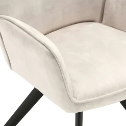 Fauteuil de table beige clair moderne (lot de 2) CORTINA