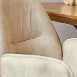 Fauteuil de table beige clair moderne (lot de 2) CORTINA