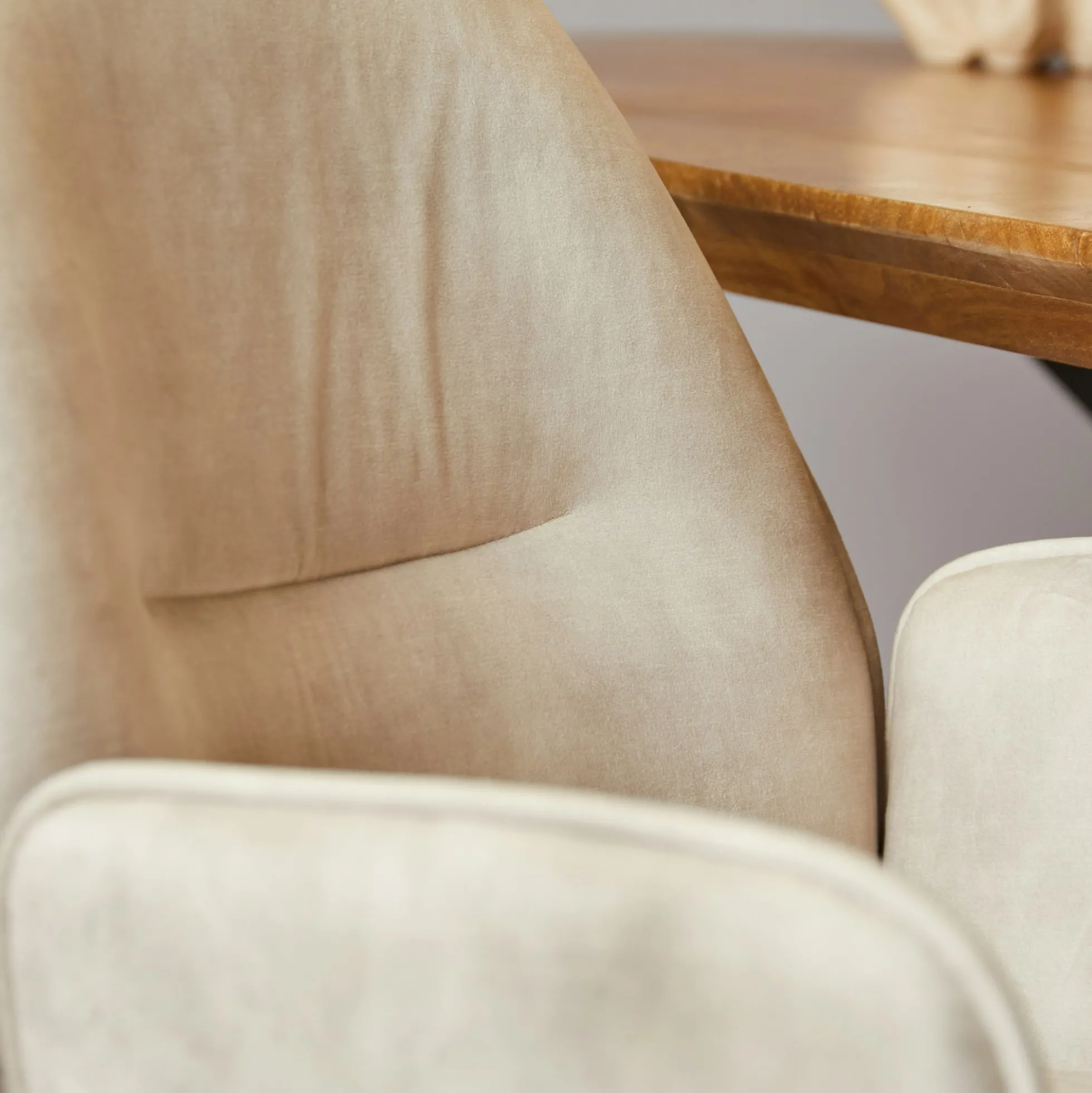Fauteuil de table beige clair moderne (lot de 2) CORTINA