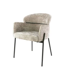 Fauteuil de table beige dossier rond (lot de 2) GALWAY