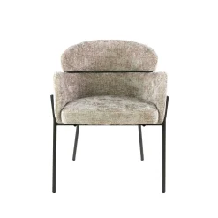 Fauteuil de table beige dossier rond (lot de 2) GALWAY