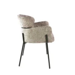Fauteuil de table beige dossier rond (lot de 2) GALWAY