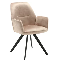 Fauteuil de table beige moderne (lot de 2) CORTINA