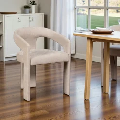 Fauteuil de table beige à 3 pieds (lot de 2) IDAHO