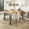 Fauteuil de table beige sable en bouclette dossier haut (lot de 2) GALWAY