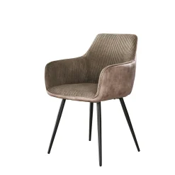 Fauteuil de table beige sable bi-matière (lot de 2) GALWAY