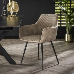 Fauteuil de table beige sable bi-matière (lot de 2) GALWAY