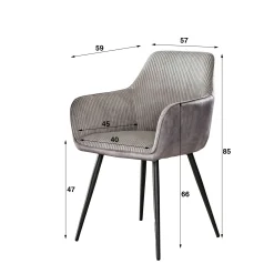 Fauteuil de table blanc gris bi-matière (lot de 2) GALWAY