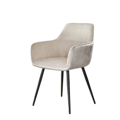 Fauteuil de table blanc gris bi-matière (lot de 2) GALWAY