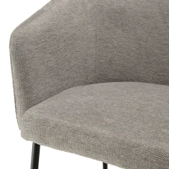 Fauteuil de table contemporain tissu gris clair (lot de 2) TIM