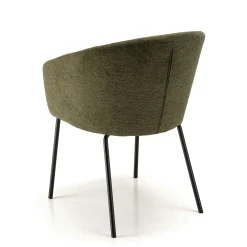Fauteuil de table contemporain tissu vert olive (lot de 2) TIM