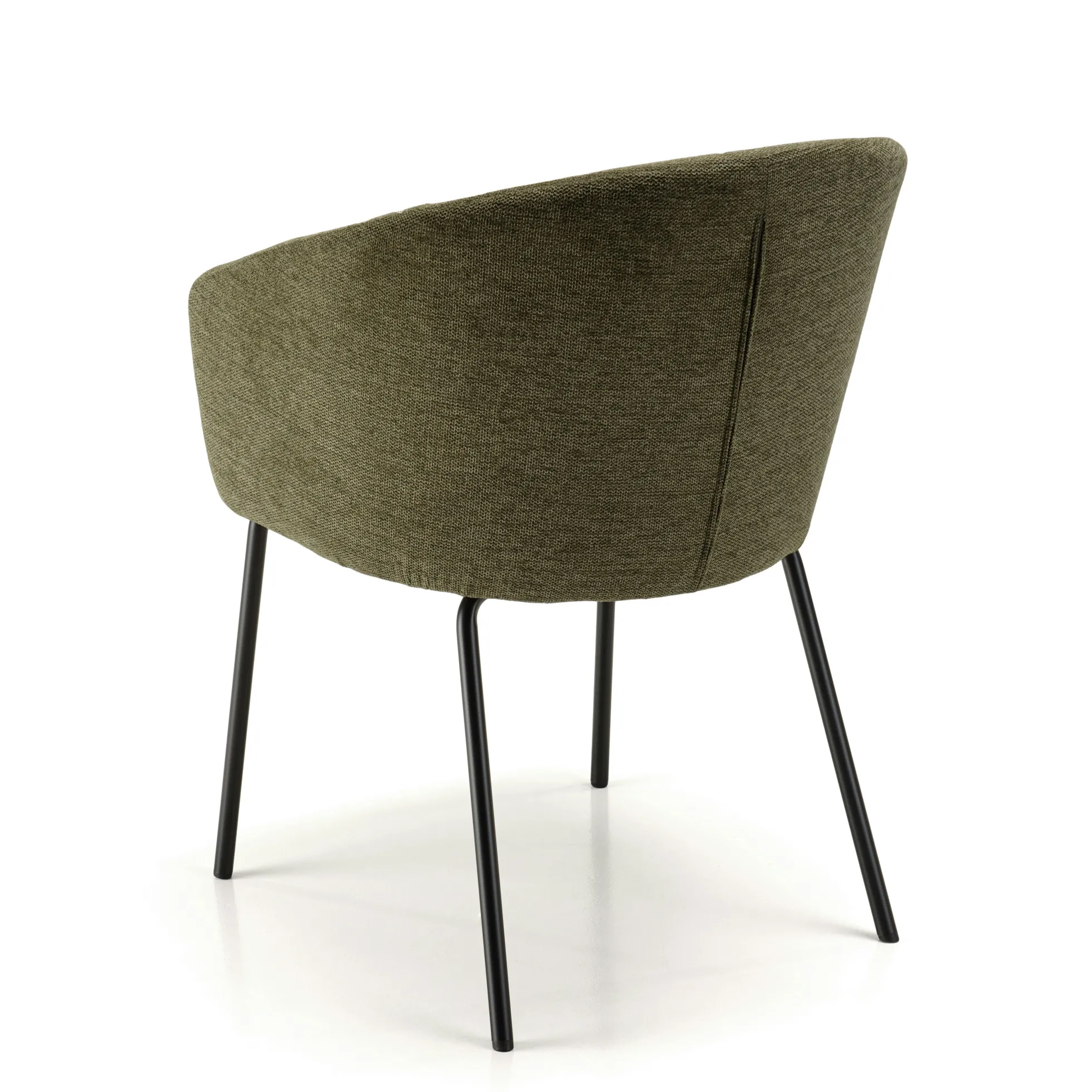 Fauteuil de table contemporain tissu vert olive (lot de 2) TIM