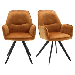 Fauteuil de table doré moderne (lot de 2) CORTINA