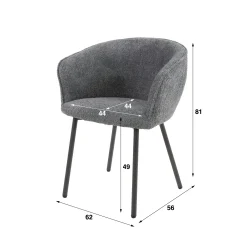 Fauteuil de table en bouclette rose (lot de 2) GALWAY