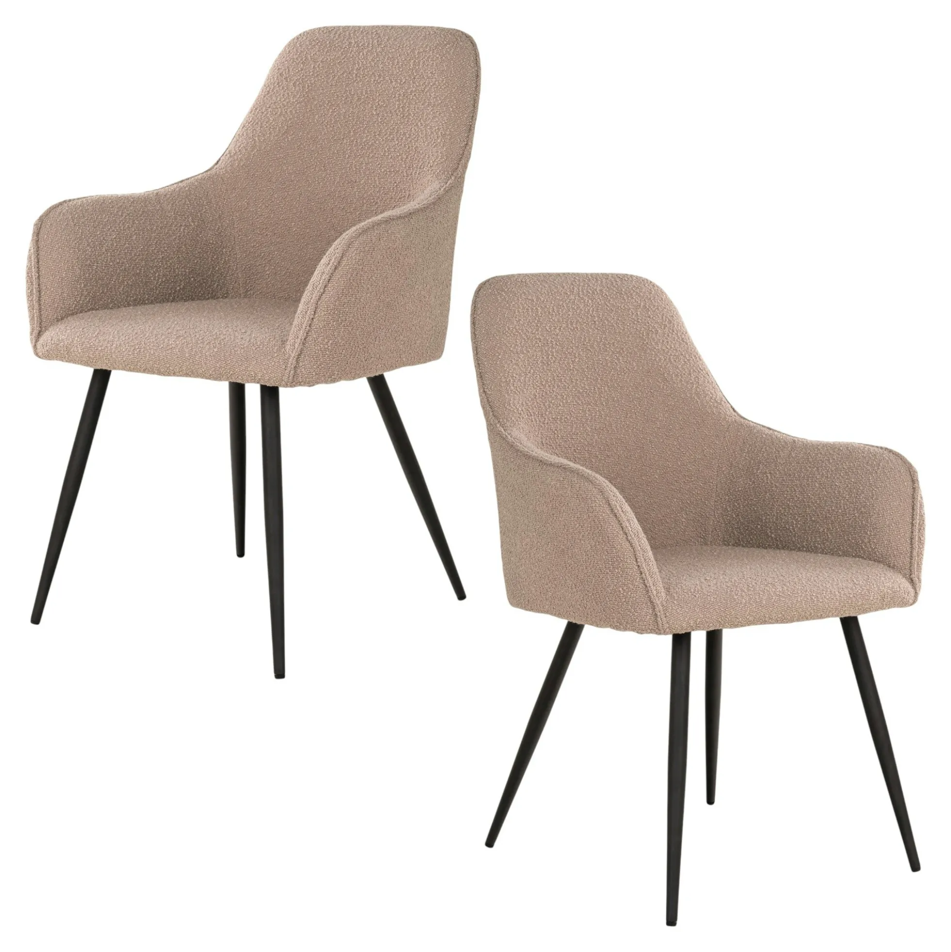 Fauteuil de table en bouclette beige (lot de 2) SAVONE