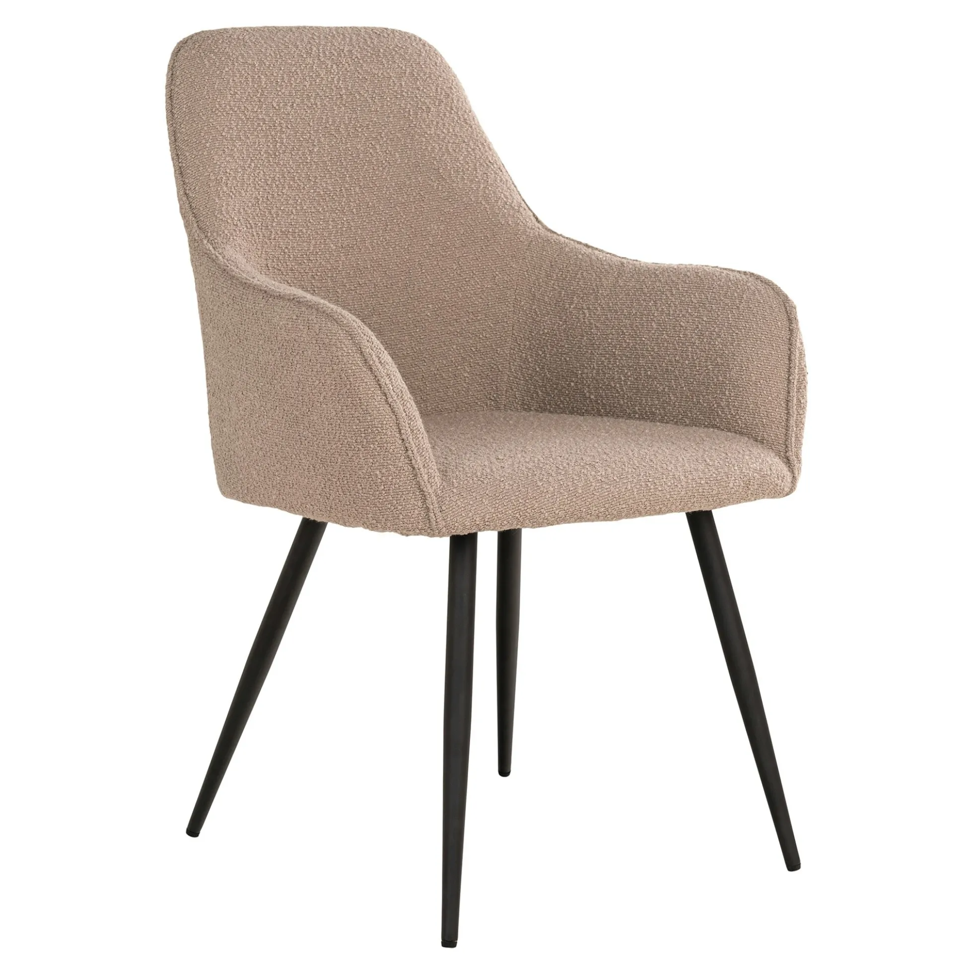 Fauteuil de table en bouclette beige (lot de 2) SAVONE