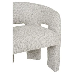 Fauteuil de table en tissu chiné beige TULSA