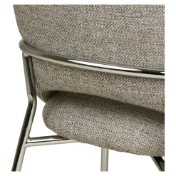 Fauteuil de table en tissu gris clair, pieds chromés (lot de 2) BERLIN